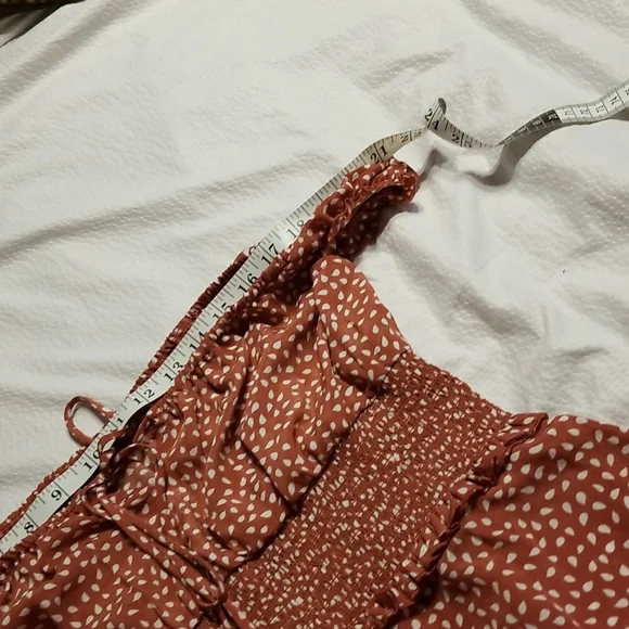 NWOT SUMMER BREEZE LIGHT WEIGHT OFF THE SHOULDER SMOCKED  RUFFLE DRESS WESTERN - Picture 7 of 8